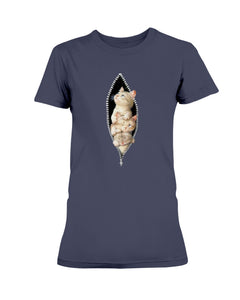 Cats Behind Zipper T-Shirt