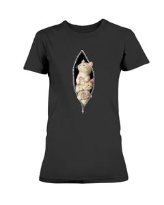 Cats Behind Zipper T-Shirt