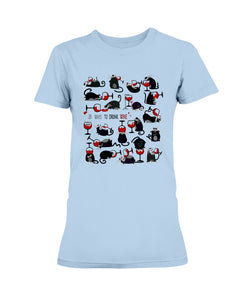 Cat Drink Wine T-Shirt