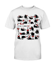 Load image into Gallery viewer, Cat Drink Wine T-Shirt