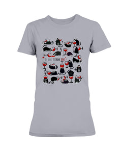 Cat Drink Wine T-Shirt