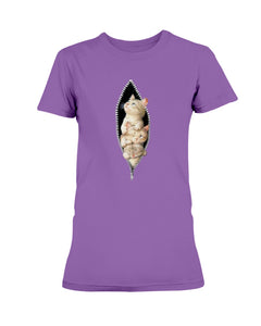 Cats Behind Zipper T-Shirt