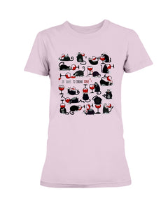 Cat Drink Wine T-Shirt