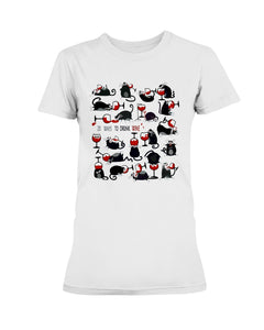 Cat Drink Wine T-Shirt